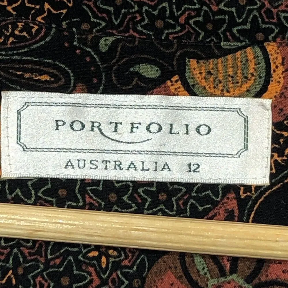 Portfolio‎ Australia Womens 12/US 8 Blazer Rayon Lined Earth Tones Pockets Boxy